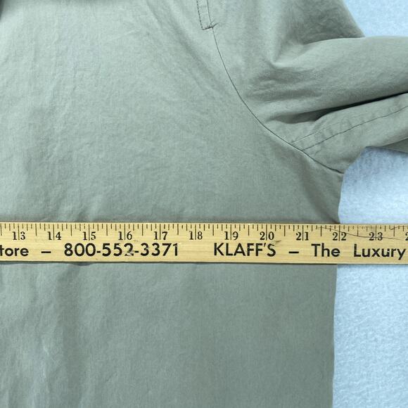 EILEEN FISHER Jacket M Twill Cotton Trench Coat Duster Button Front Gray - Picture 9 of 16